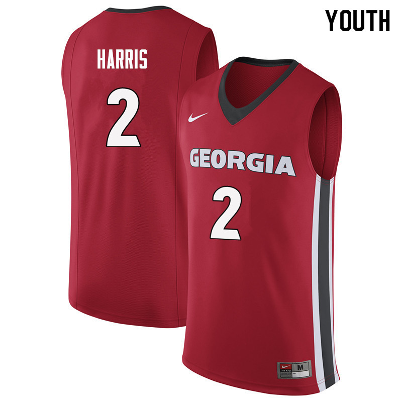 Youth #2 Jordan Harris Georgia Bulldogs College Basketball Jerseys Sale-Red